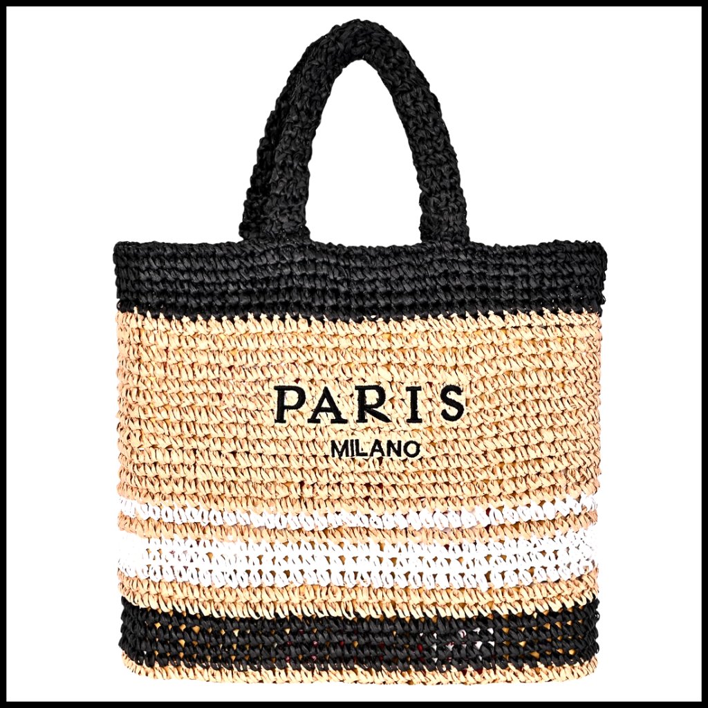 Large Woven Straw Tote Bag Boho Chic Summer Vacation Beach Shoulder Bag